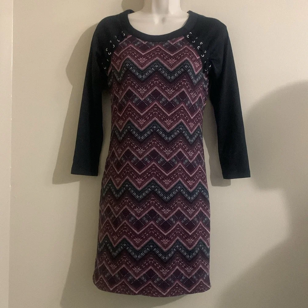 Three Pink Hearts Patterned dress small 79